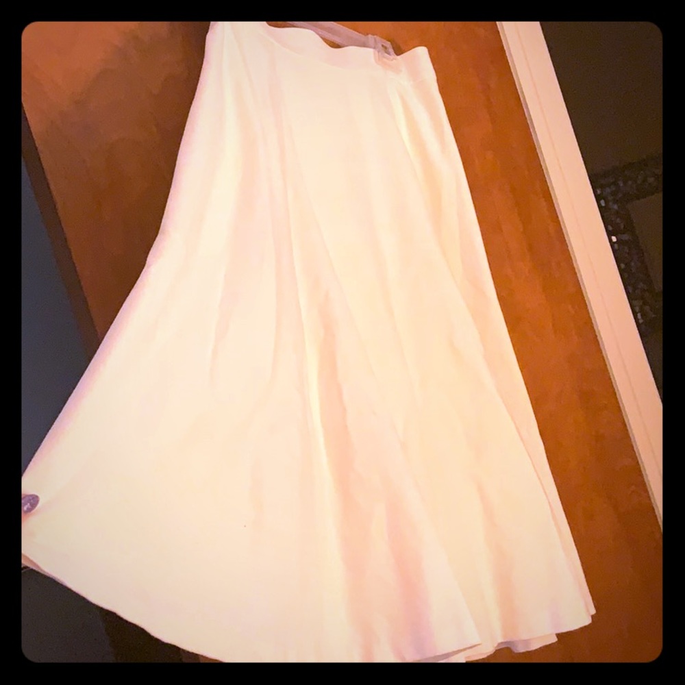 Banana Republic Midi White Skirt